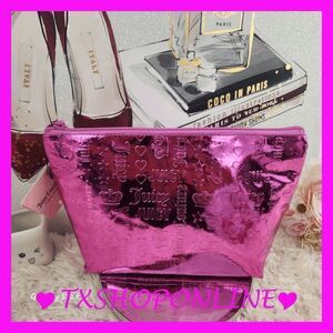 ❣️❣️{ Juicy Couture } Hot Pink Logo Large Makeup Pouch💄💄 NWT
